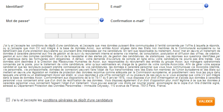Créez votre compte Accor pour déposez un CV ou postulez à une offre 
